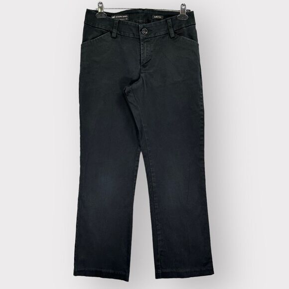 Lee Modern Series Chino Pants Women 6P‎ Black Curvy Fit Straight Leg Pockets J01 - Picture 1 of 15